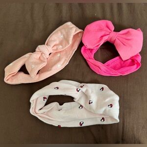 Pink and Cream Kids Headband Set